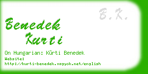 benedek kurti business card