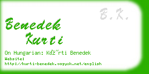 benedek kurti business card